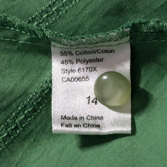 ENCORE Green Sleeveless Blouse Size 14 - Picture 9 of 11